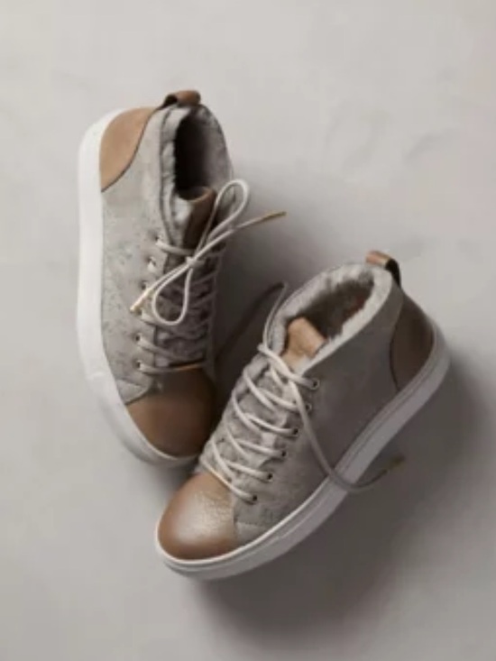 Overland Shoes - Overland Britt Shearling-Lined Leather Shoes